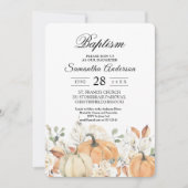 Herfst Doop in Landelijke Stijl | Waterverf Pompoe Kaart (Voorkant)