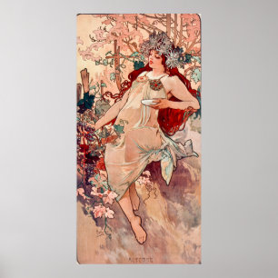 Herfst door Alfons Mucha Poster