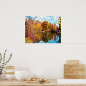 Herfst door het Park Lake-Fall Leaves Poster (Keuken)