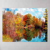 Herfst door het Park Lake-Fall Leaves Poster (Voorkant)