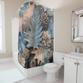 Herfst Douchegordijn Eikenblad en Pine kegels (In situ)