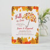 Herfst doucheparaplu uitnodiging (Staand voorkant)
