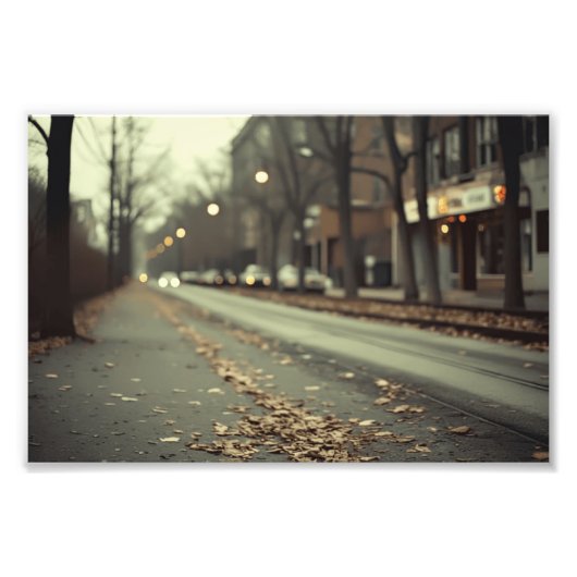 Herfst downtown road design foto afdruk (Voorkant)