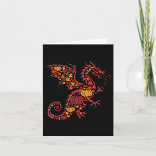 Herfst Dragon Thanksgiving Herfst Pompoen Vrouwen Kaart