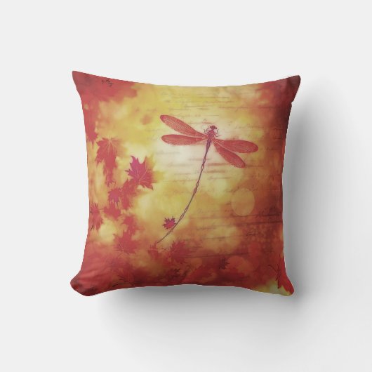 Herfst dragonfly gooit kussen (Voorkant)