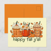 Herfst Drink met crème Happy Herfst Yall Briefkaart (Voorkant / Achterkant)