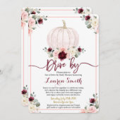 Herfst Drive door Baby shower meisje bordeaux en r Kaart (Voorkant / Achterkant)