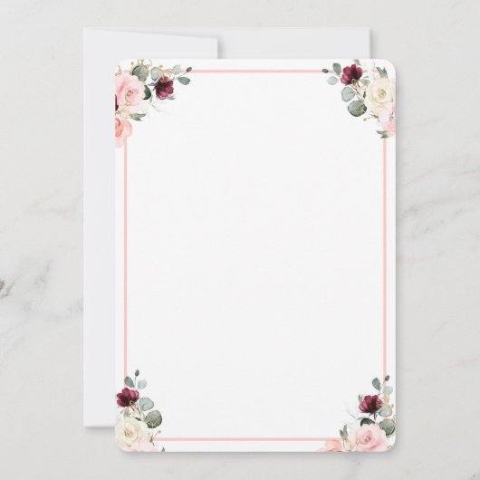 Herfst Drive door Baby shower meisje bordeaux en r Kaart (Achterkant)