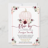 Herfst Drive door Baby shower meisje bordeaux en r Kaart (Voorkant)