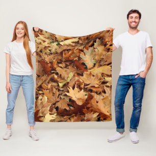 Herfst, droge bladeren fleece deken