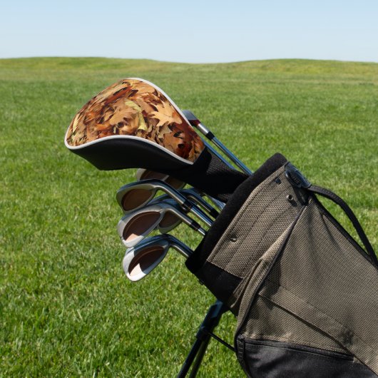 Herfst, droge bladeren golfheadcover (Insitu)