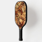 Herfst, droge bladeren pickleball paddle (Links)