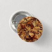 Herfst, droge bladeren ronde button 3,2 cm (Voorkant /achterkant)