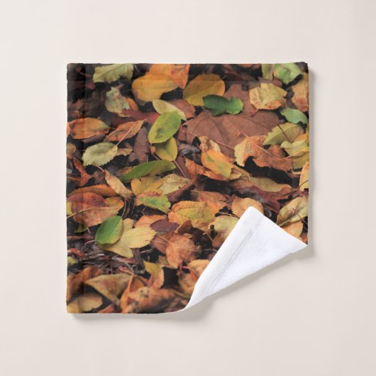 Herfst, droge bladeren washandje (Wasdoekje)