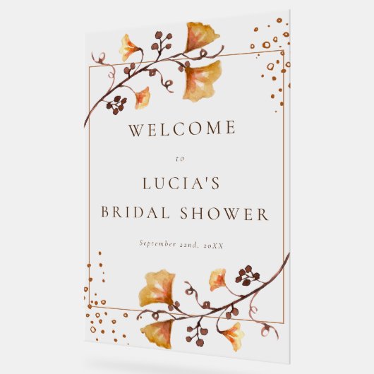 Herfst Droog Blad Waterverf Bruidsdouche Acryl Bord (Hoek)