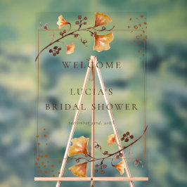 Herfst Droog Blad Waterverf Bruidsdouche Acryl Bord