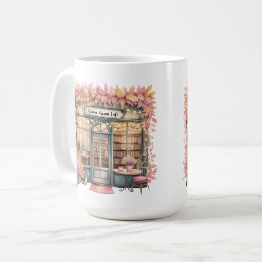 Herfst Droom Café Mok — Gezellige Bloemrijke Boekw (Voorkant links)