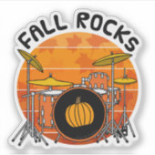 Herfst Drums Drummer Autumn Thanksgiving Sticker (Voorkant)