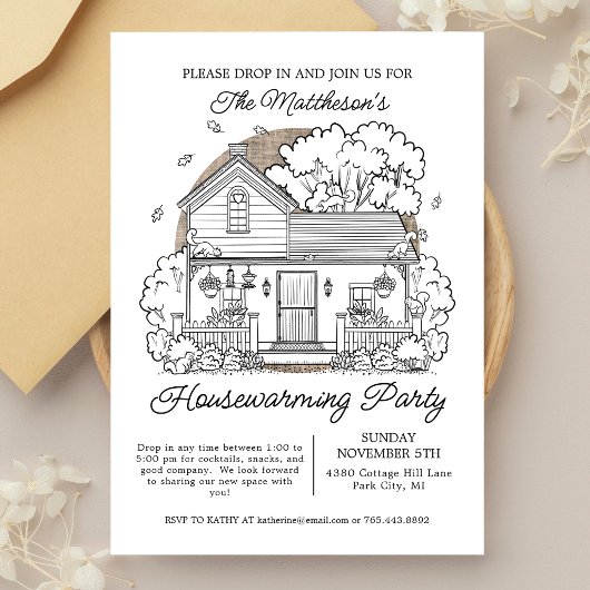 Herfst Druppel Housewarming Feestje Kaart