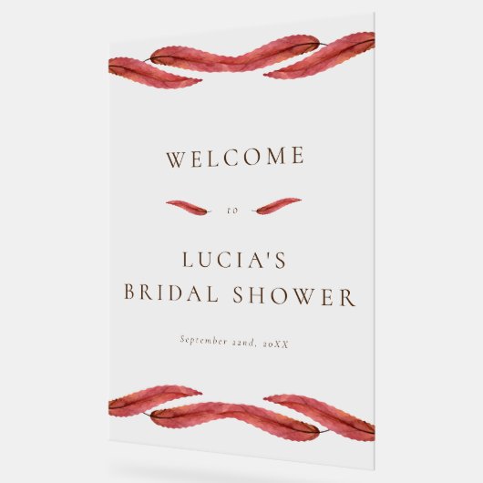 Herfst Dry Leaf Waterverf Vrijgezellenfeest Acryl Bord (Hoek)