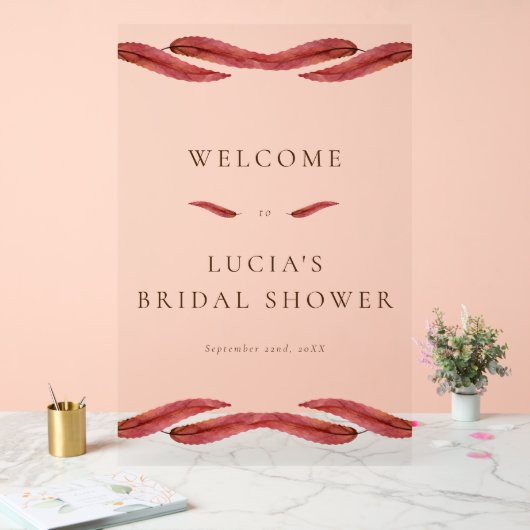 Herfst Dry Leaf Waterverf Vrijgezellenfeest Acryl Bord (Huwelijk)