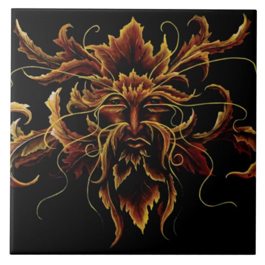 Herfst Dryad Celtic Fantasy Tegeltje (Voorkant)