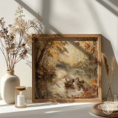  Herfst Duck Pond Schilderen Herfst Woodland Poster