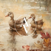  Herfst Duck Pond Schilderen Herfst Woodland Poster