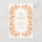 Herfst Earth Tones Rustic Leaves Wedding Details Informatiekaartje (Voorkant)
