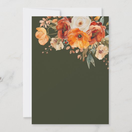 herfst Earthtone Bloemen Thanksgiving Diner Kaart (Achterkant)