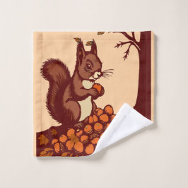 Herfst Eekhoorn Badset Bad Handdoek