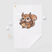 Herfst eekhoorn Classic T-Shirt Golfhanddoek (Insitu)