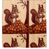 🐿️ Herfst Eekhoorn Douchegordijn (Voorkant)