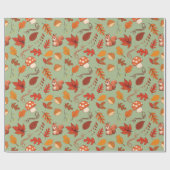 Herfst Eekhoorn en Kastanjes Naadloze Gift Wrap Cadeaupapier (Vlak)