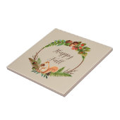 Herfst eekhoorn en natuur met aanpasbare tekst tegeltje (Zijkant)