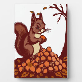 🐿️ Herfst Eekhoorn – Kantoor Decoratie Fotoplaat