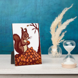 🐿️ Herfst Eekhoorn – Kantoor Decoratie Fotoplaat