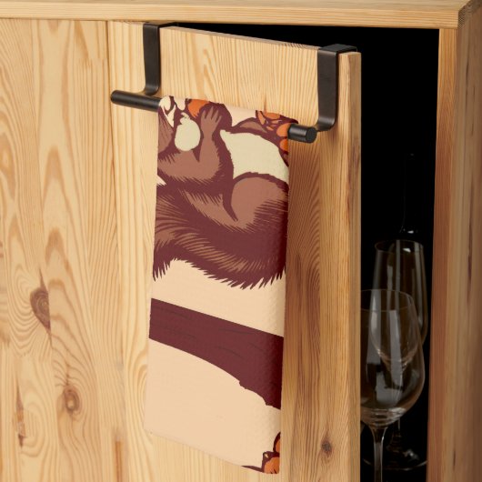 Herfst Eekhoorn Keukenhanddoek - (Derde Gevouwen)