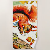 Herfst Eekhoorn Kunst Strandlaken (Voorkant)