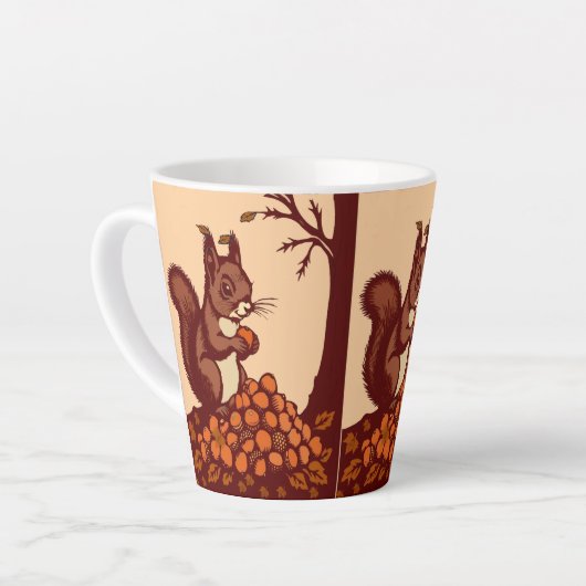 Herfst Eekhoorn Latte Mok (Linkerhoek)