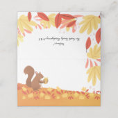 Herfst eekhoorn met neus- en valbladeren plaatskaartje (Buitenkant ongevouwen)
