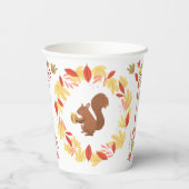 Herfst eekhoorn met nop papieren bekers (Achterkant)