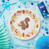 Herfst eekhoorn met nop papieren bordje (Feest)