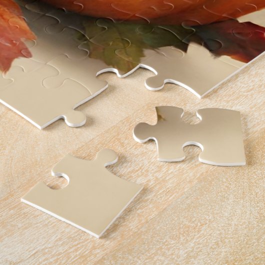 Herfst Eekhoorn met Pompoen en Vallende Bladeren Legpuzzel (Zijkant)