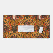 Herfst eekhoorn op donkerbruin bureaumat (Keyboard & Muis)
