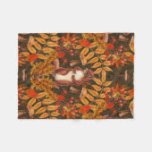 Herfst eekhoorn op donkerbruin fleece deken (Voorkant (Horizontaal))
