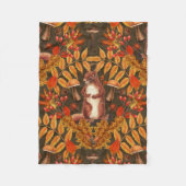 Herfst eekhoorn op donkerbruin fleece deken (Voorkant)