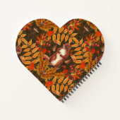 Herfst eekhoorn op donkerbruin notitieboek (Achterkant)