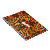 Herfst eekhoorn op donkerbruin notitieboek (Rechterzijde)