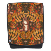 Herfst eekhoorn op donkerbruin rugtassen (Voorkant)